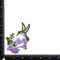 Hummingbird with Purple Flower Facing Left Embroidered Patch Embroidered, Iron on Patch
